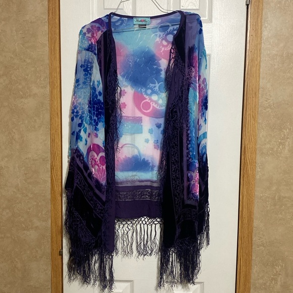 Purple pink and blue. Everything in color is velvety. One size fits all. - Picture 1 of 4